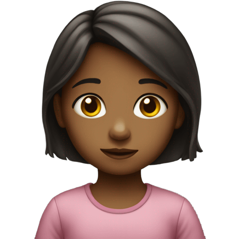 Little girl on iPad  emoji