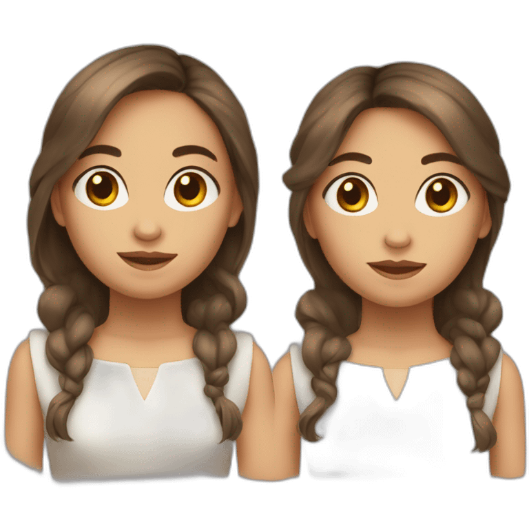 Fille avec des cheveux brun et la peau blanche emoji