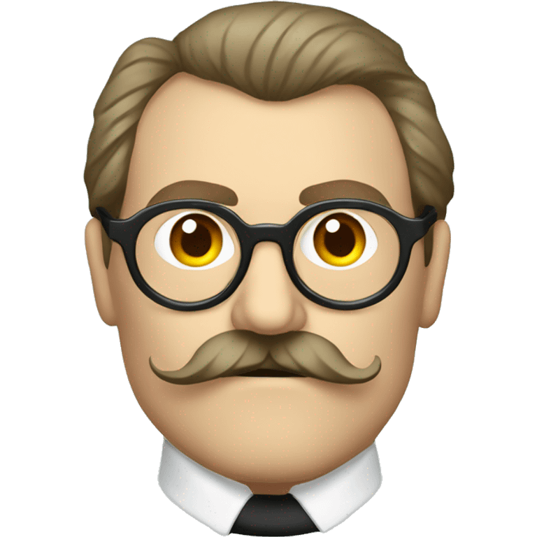 friedrich nietzsche, big mustache, round glasses. emoji