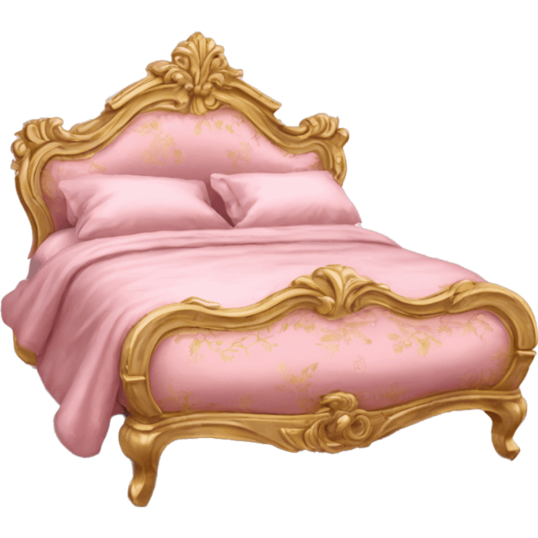 vintage pink and gold rococo bed emoji