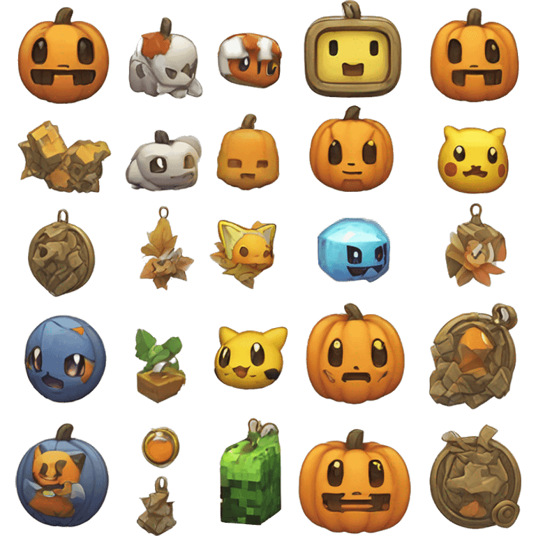 pokemon pumpkin minecraft badge medal future cute emoji