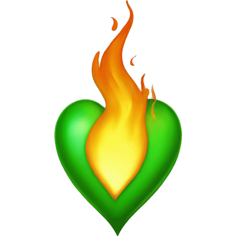 Green flaming heart emoji