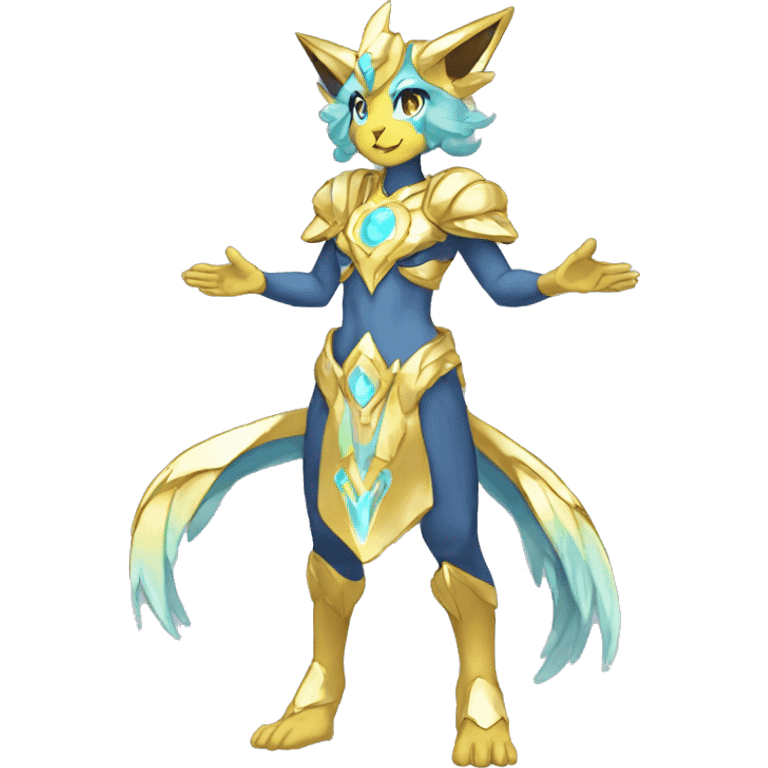 Anthro Sona Colorful Godly Celestial Shiny Fakemon Full Body emoji