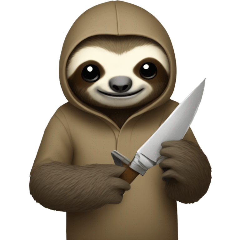  sloth holding a knife emoji