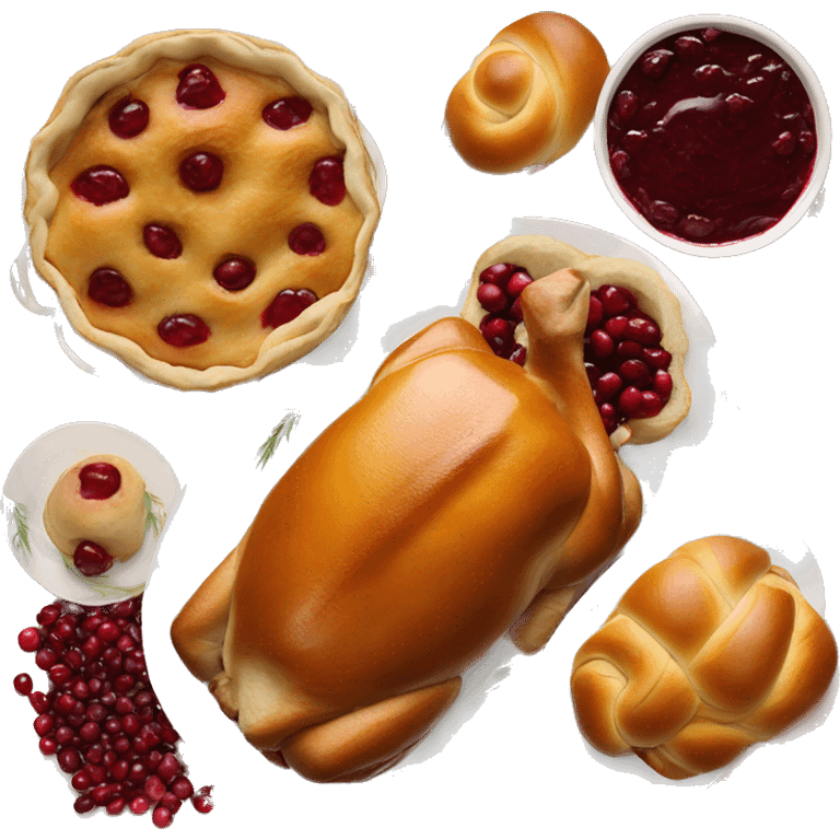 Thanksgiving dinner with rolls and cranberry sauce  emoji