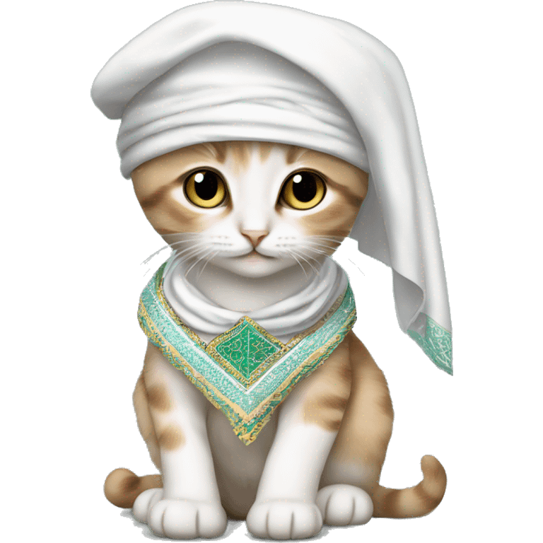 kitten CHATON morad wearing a Morocco DJELLAbah and cap emoji