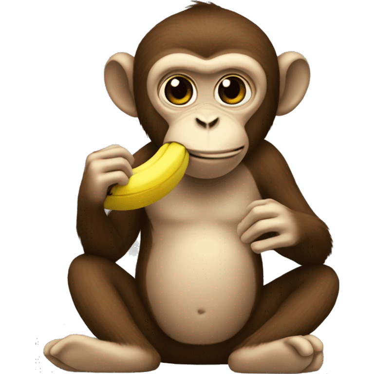 Monkey eating a banana emoji