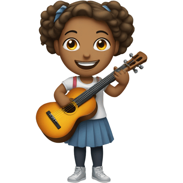 smiling girls with instruments emoji