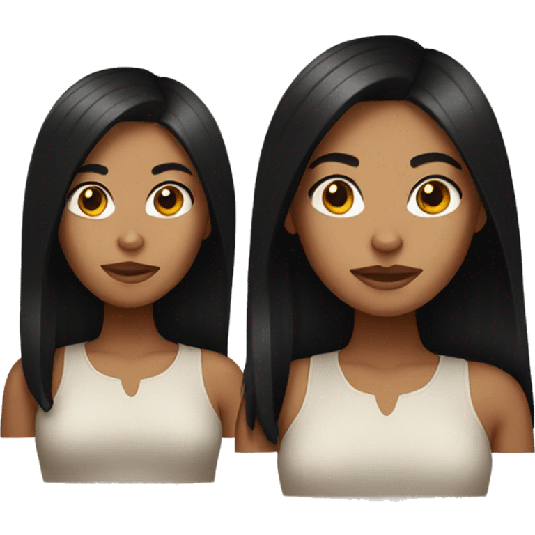 Tan girl with black hair emoji