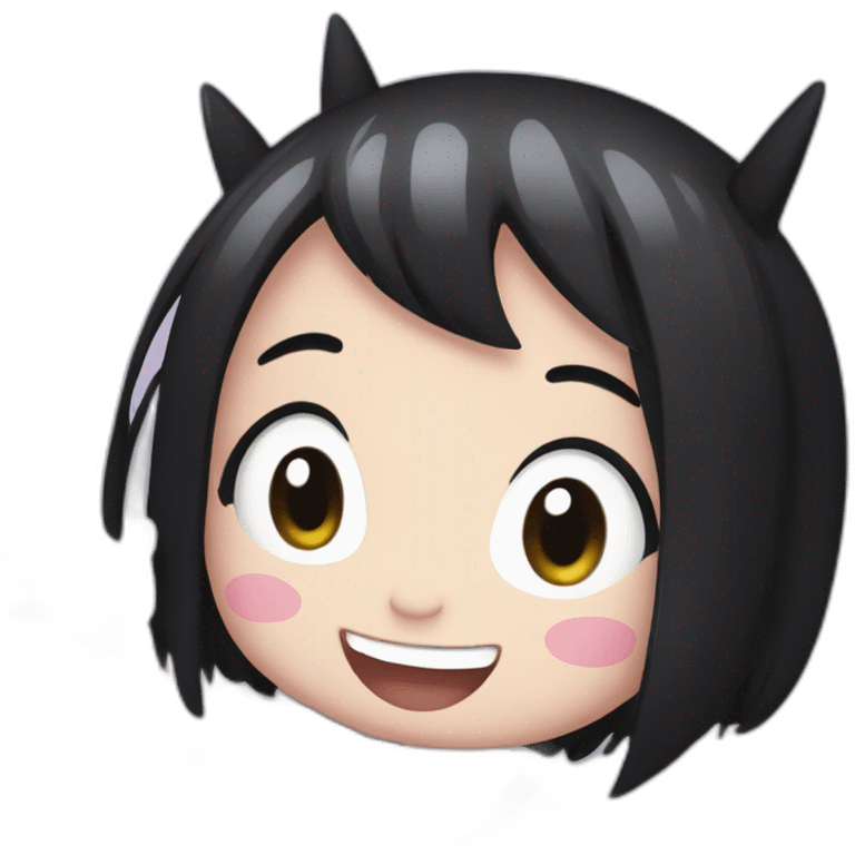 Kuromi getting excited saying yay emoji