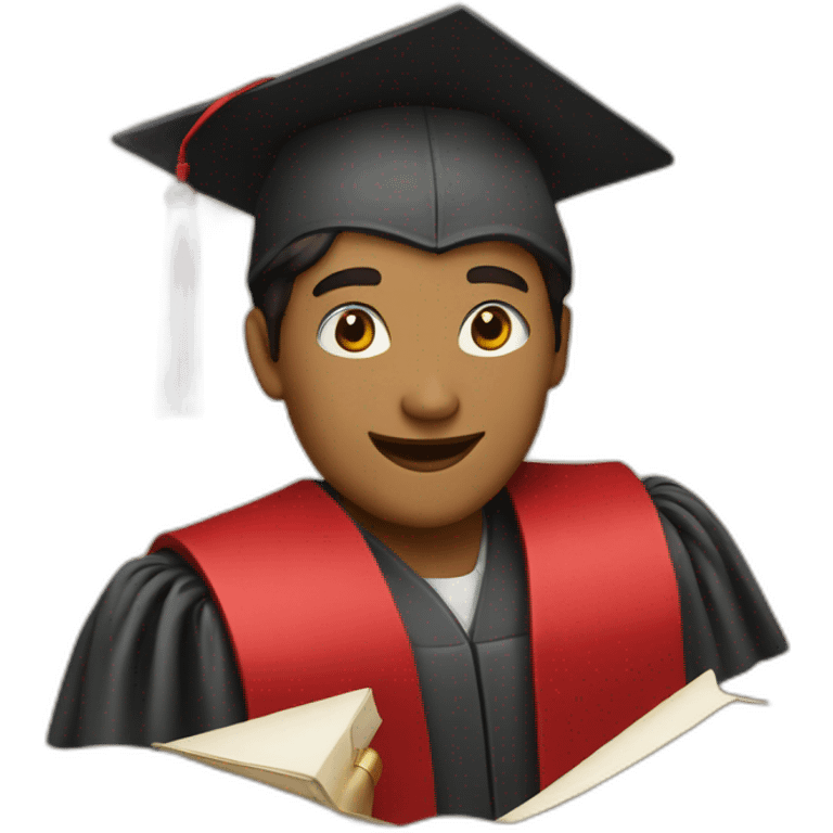 a graduate with a red diploma emoji