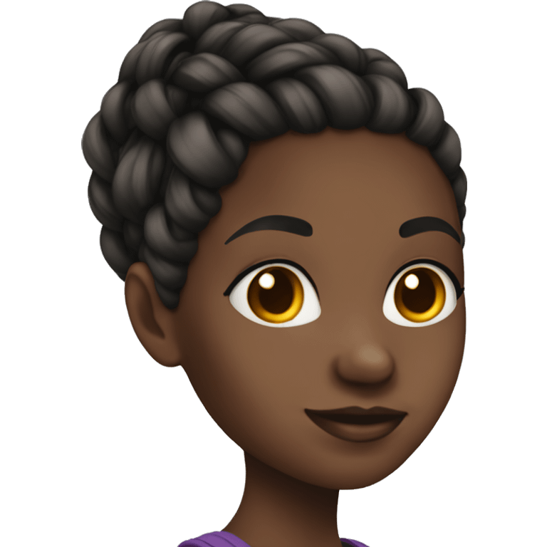 Black girl braided hair emoji