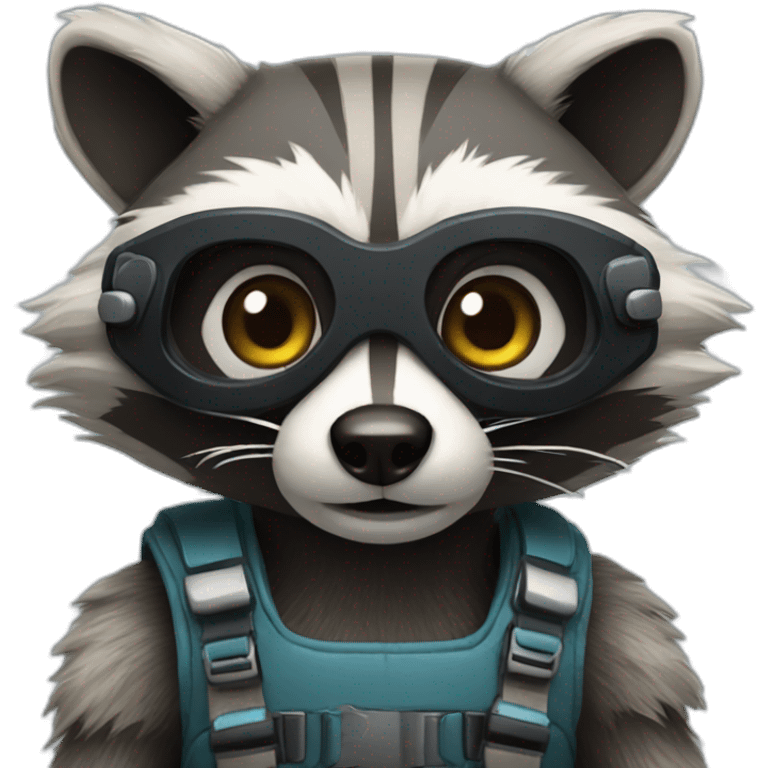 bionic raccoon emoji