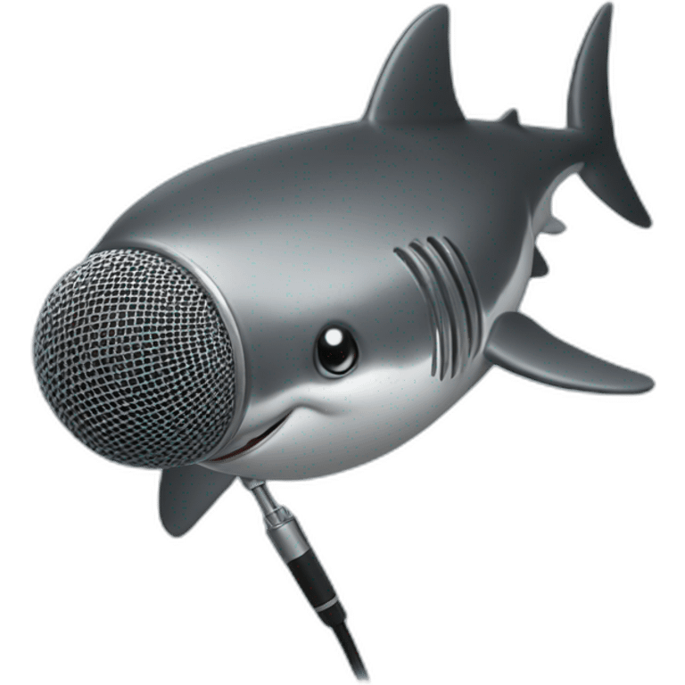 microphone shark emoji