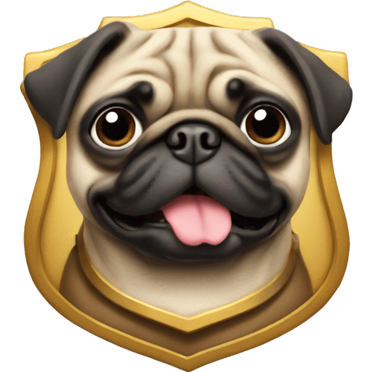 pug with a shield emoji