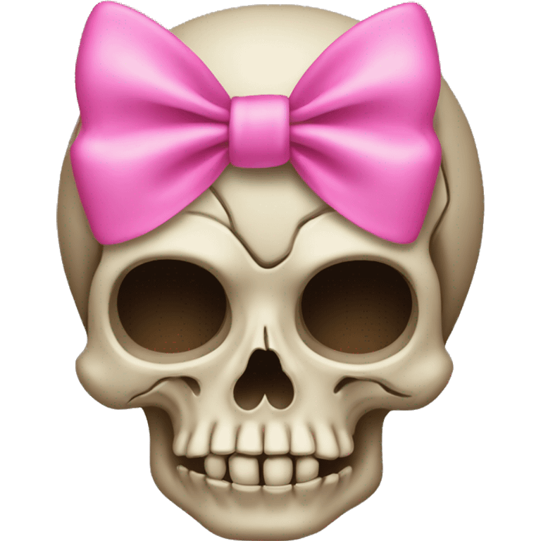 Skull with a pink bow emoji