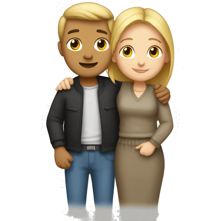 white couple hugging emoji