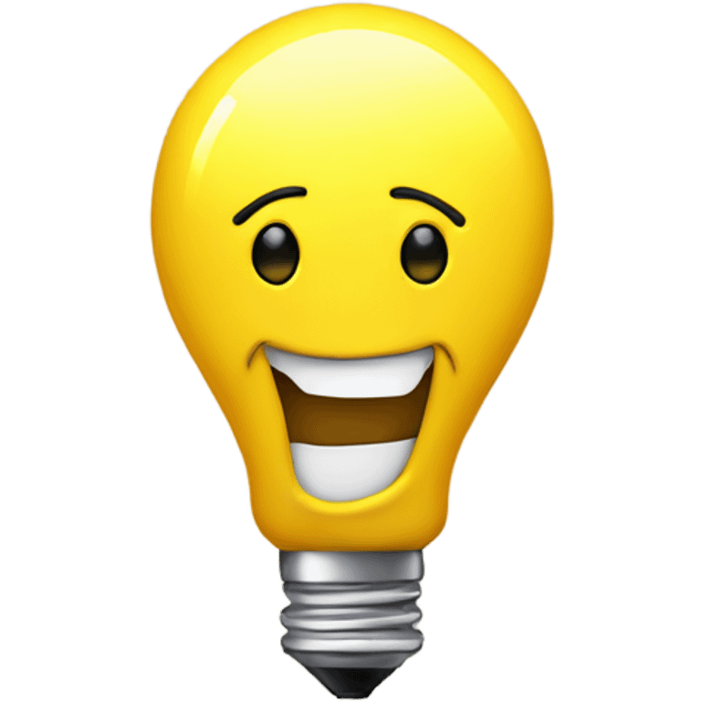 A yellow bulb feeling happy  emoji