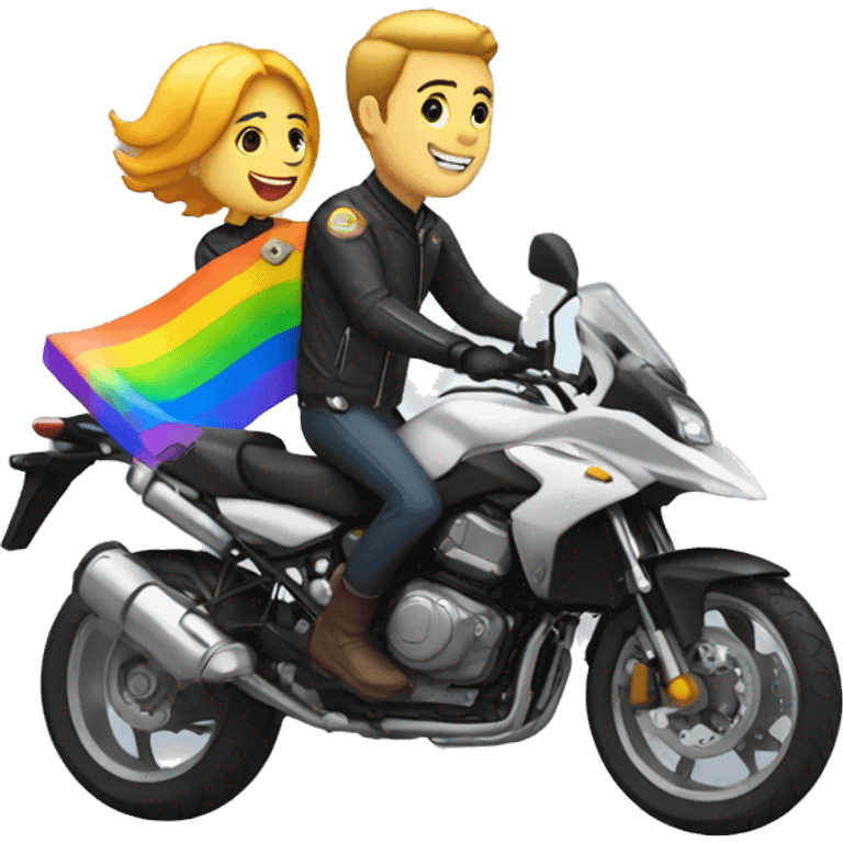 Gay sur une moto emoji