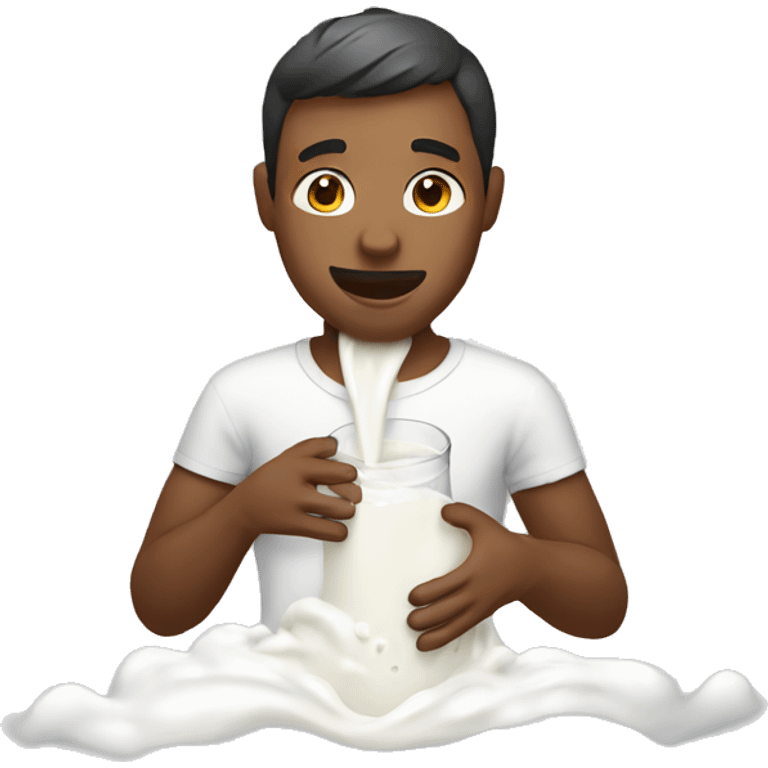 a man drenched in milk emoji