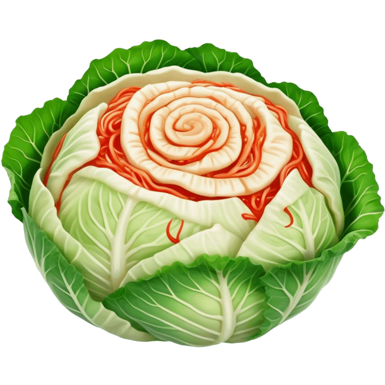 Cinematic Realistic Kimchi Dish Emoji, depicted as a vibrant fermented cabbage dish with a spicy kick rendered with detailed textures and dynamic, appetizing lighting. emoji