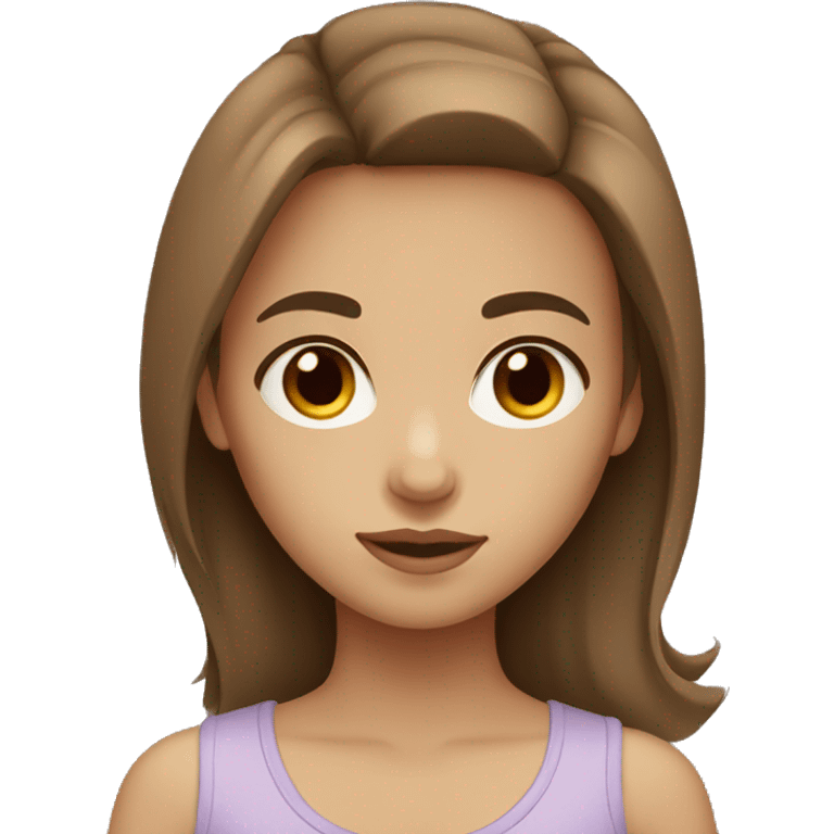 Brown hair girl with brown eyes and light skin  emoji