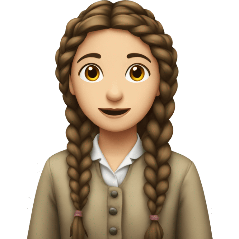 Jewish girl in the shtetl with a long braid  emoji