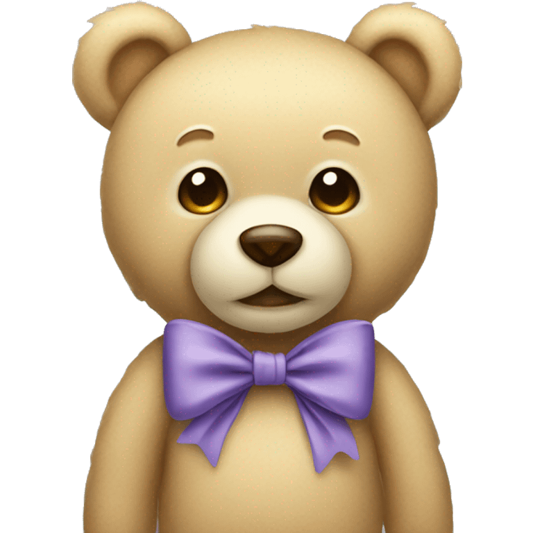 Beige Teddybear with bow emoji