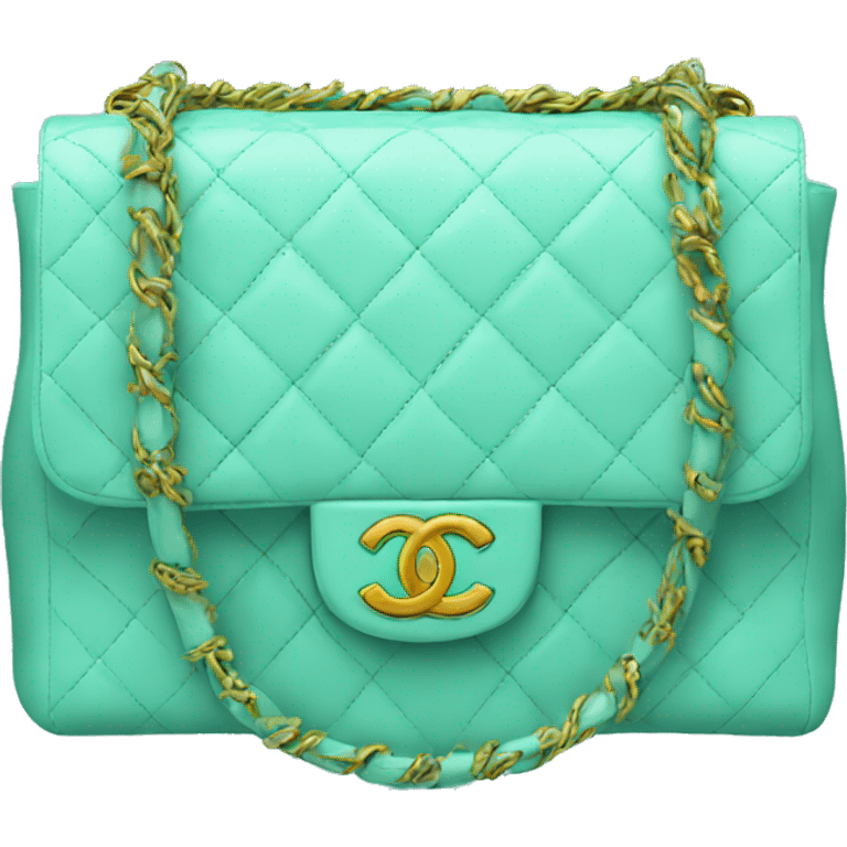 chanel bag turquoise  emoji