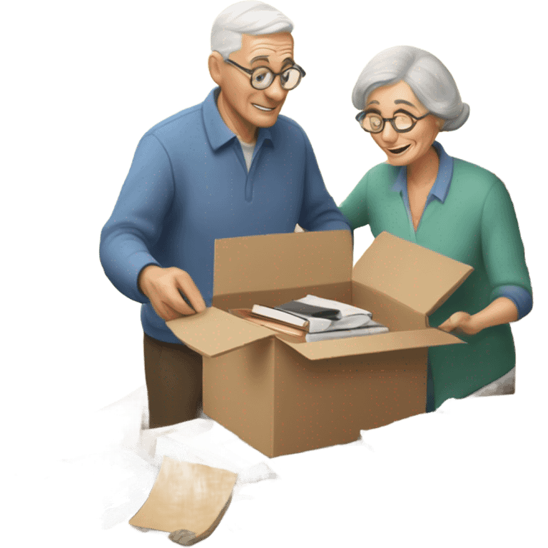 Old couple moving house emoji