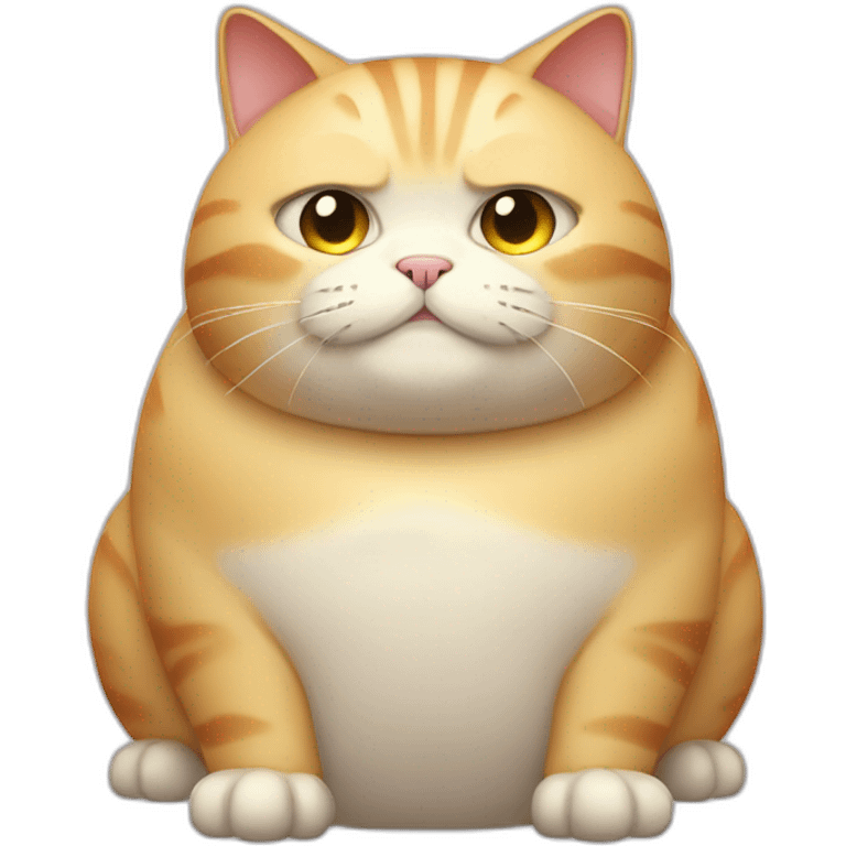 very fat face cat robot emoji