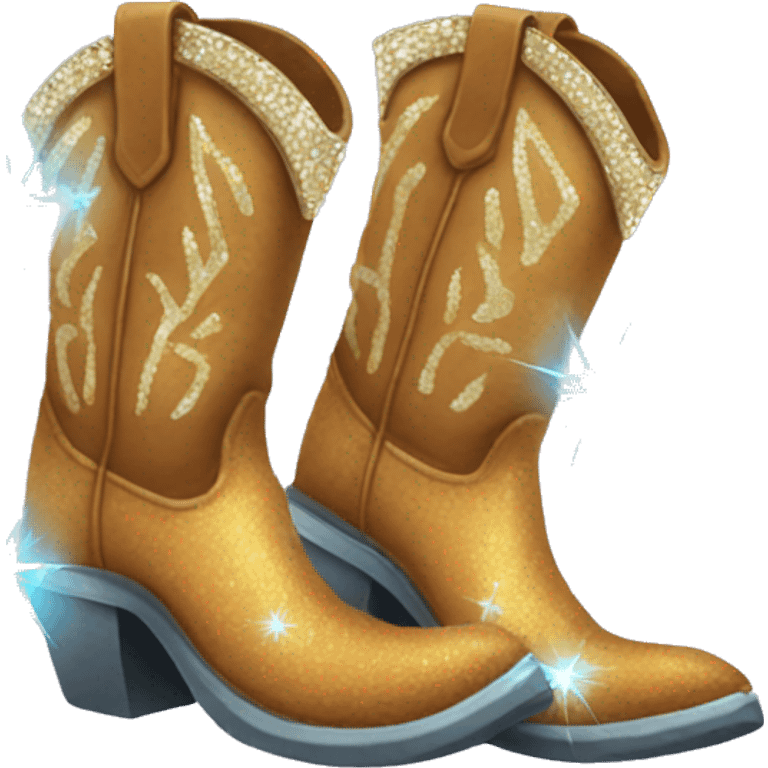 Diamond sparkly cowboy boots  emoji