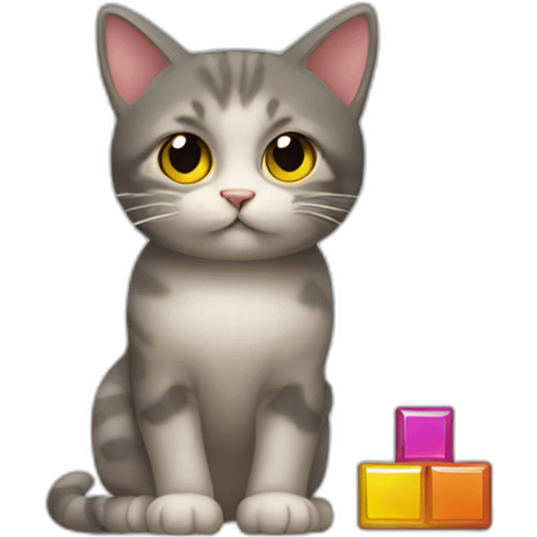 A cat playing Tetris  emoji