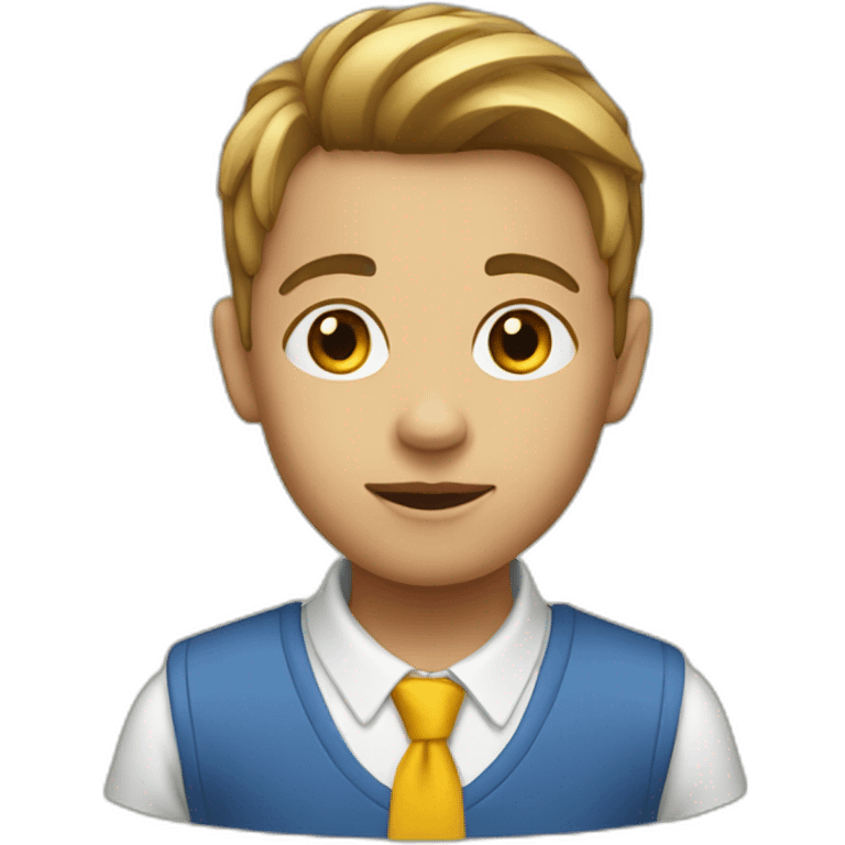 A kid with a taper emoji