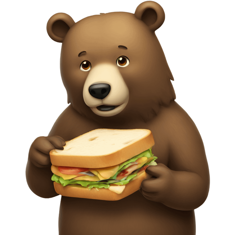 Bear making sandwich emoji