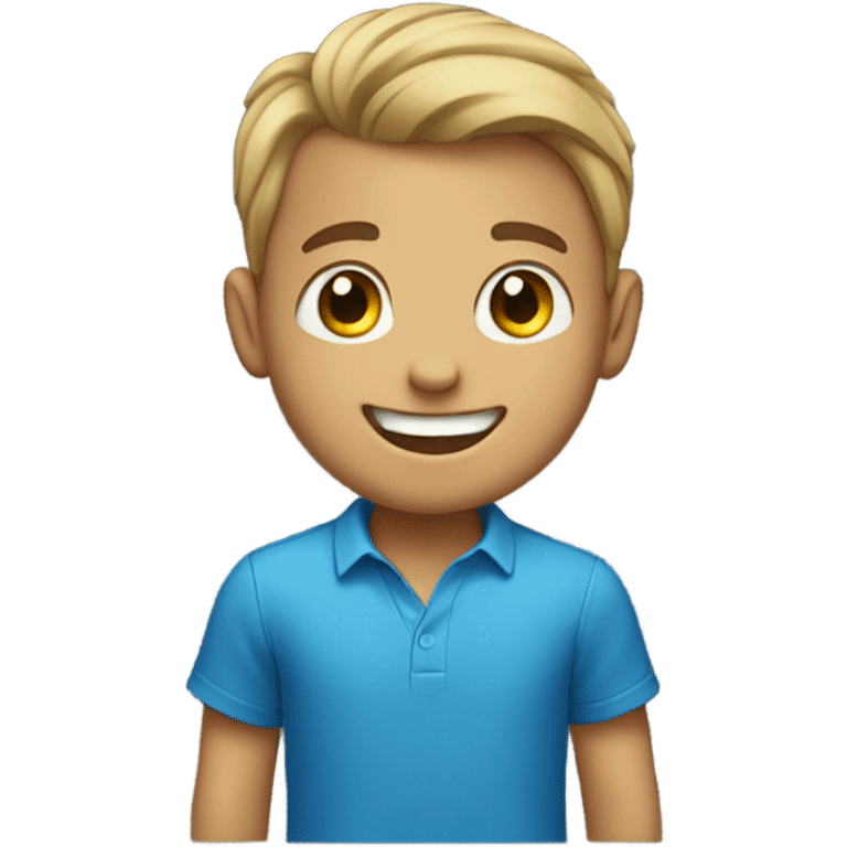 smiling boy in blue shirt emoji