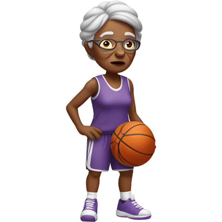 Grandma playing basketball emoji