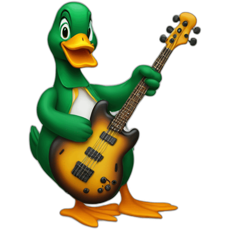 a mallard playing bass emoji