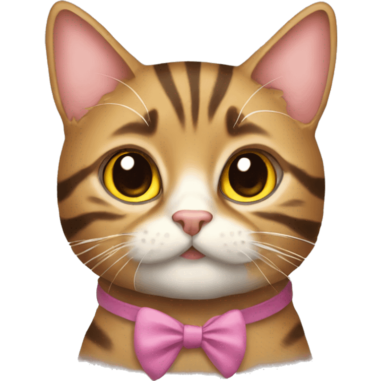 Tabby cat with bow emoji