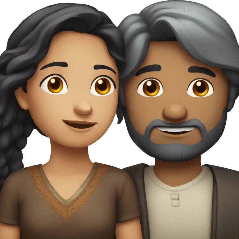 Love between a 30 years old white russian dark long hair girl and a 35 years old indian boy with dark hair emoji