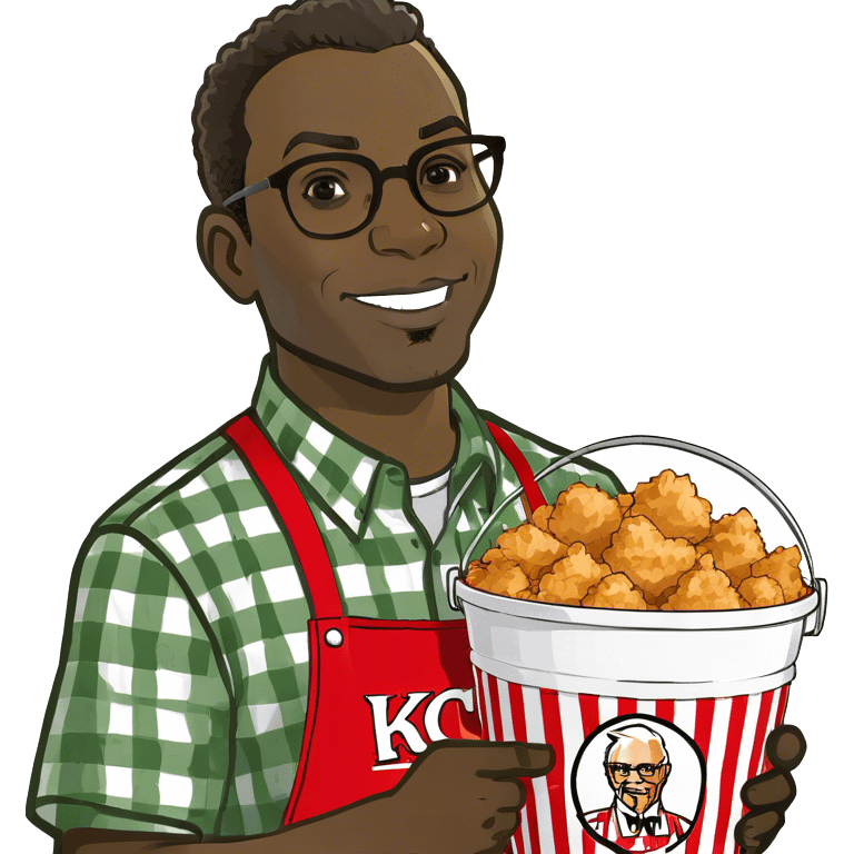 african american man holding kfc emoji