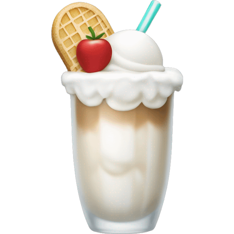 white soda float in a cocktail cup with circle  white ice cream emoji