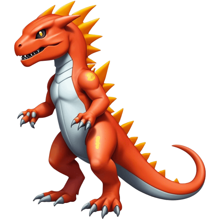  Cool Edgy Shiny Futuristic Ethereal Legendary Greymon-Digimon-Charmeleon-Reptile full body emoji