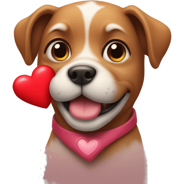 Dog holding heart  emoji