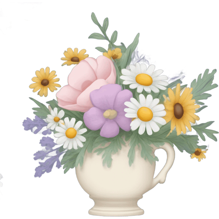 Drawing style cottage core flower arrangement  emoji