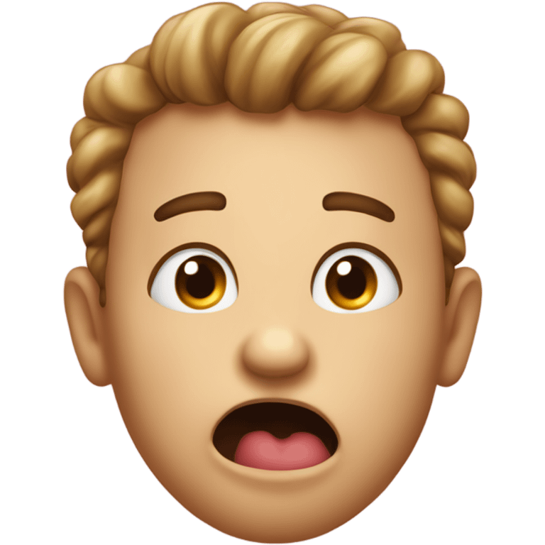 Person tounge out looking up and sweaty emoji