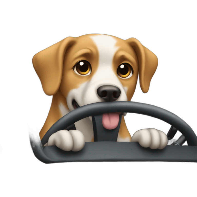 Dog driving a truck emoji