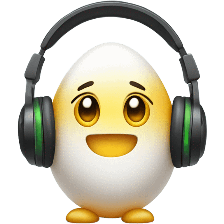 egg listening to music emoji