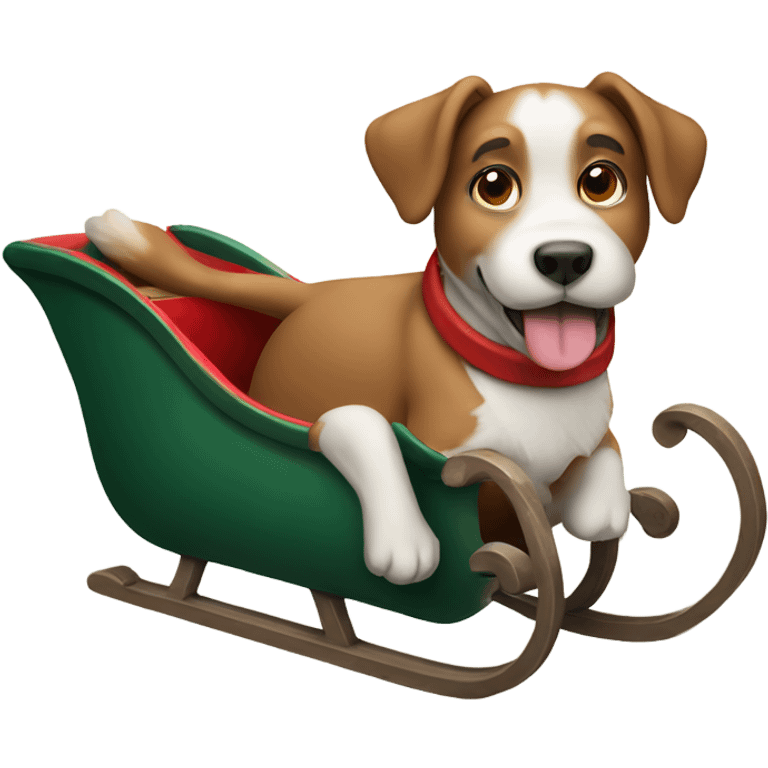 A dog in Santa’s sleigh  emoji