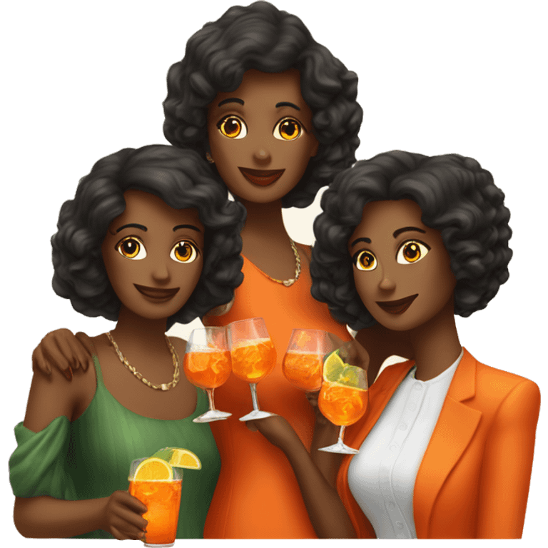 Three ladys drinking aperol spritz emoji